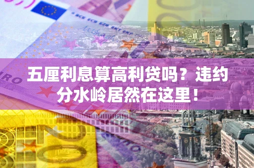 武汉五厘利息算高利贷吗？违约分水岭居然在这里！