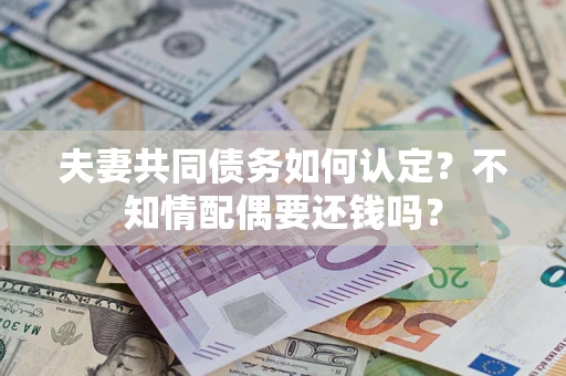 武汉夫妻共同债务如何认定？不知情配偶要还钱吗？