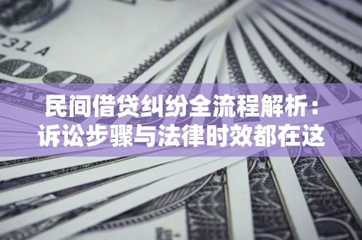 武汉民间借贷纠纷全流程解析：诉讼步骤与法律时效都在这儿了