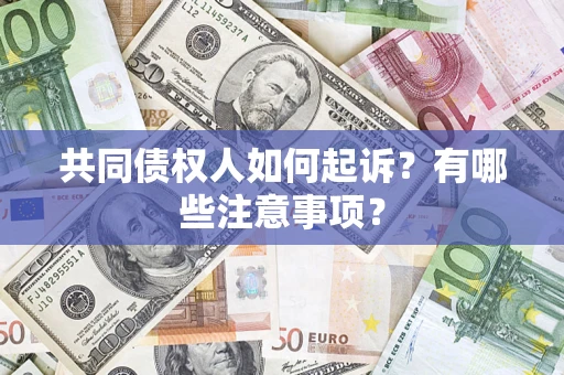 武汉共同债权人如何起诉？有哪些注意事项？